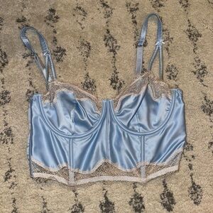 Victoria’s Secret Light Blue Lace Corset Top